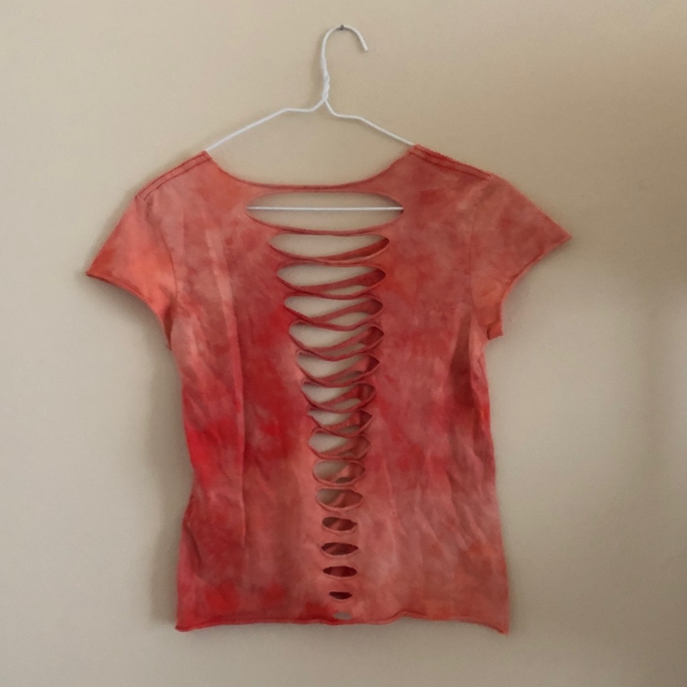 Orange Distressed T-Shirt - Picture 1 of 2